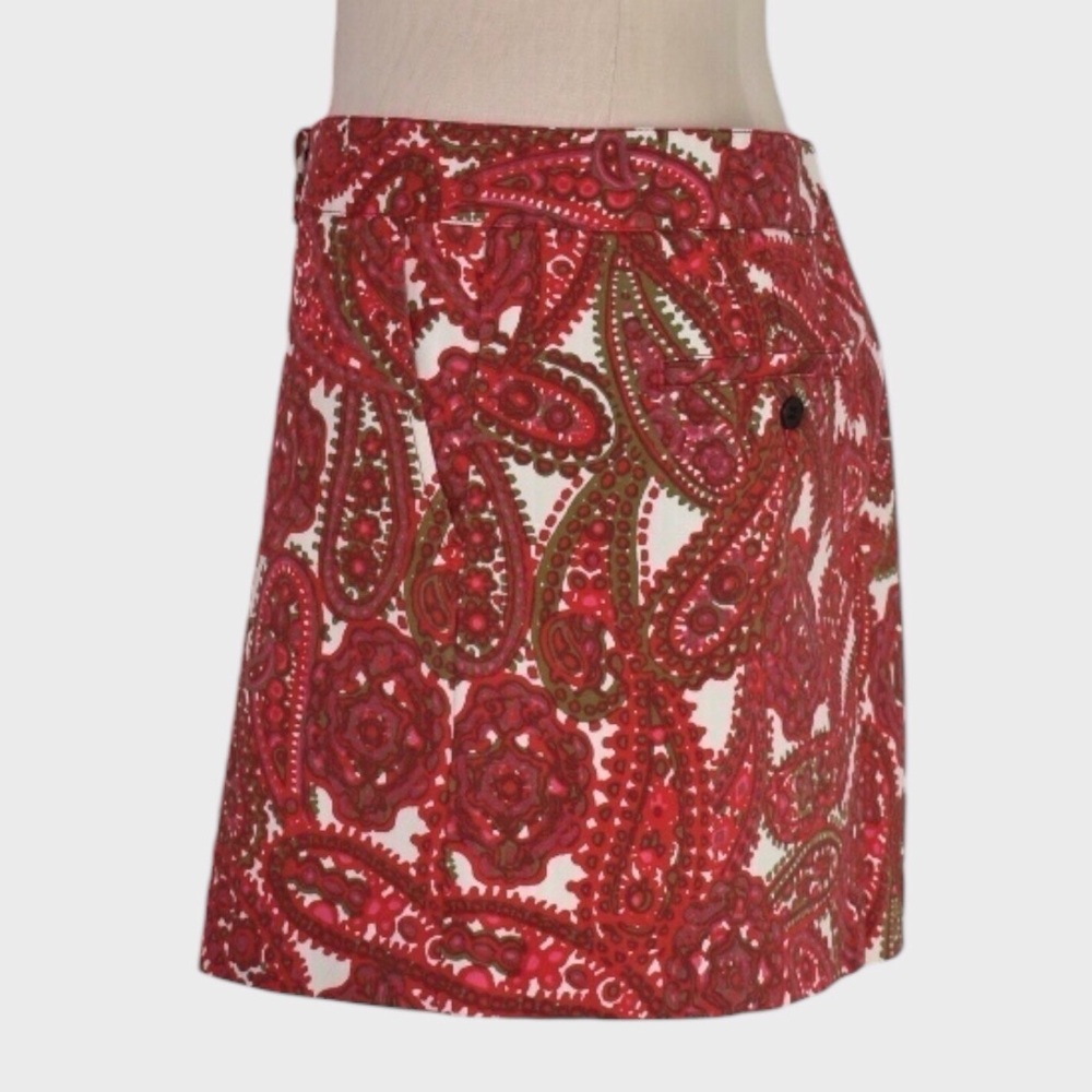 J Crew Paisley Stretch Cotton Mini Skirt - Picture 4 of 5